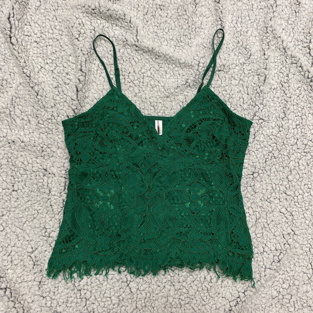 Green Lacey tank top